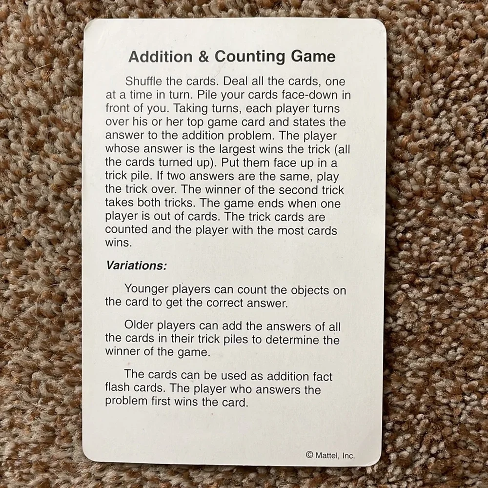 Barbie addition and counting game